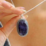 oval sapphire quartz sterling silver gemstone pendant