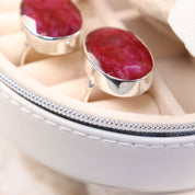 ruby quartz silver gemstone ring