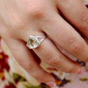green amethyst sterling silver gemstone ring