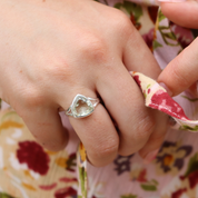 green amethyst sterling silver gemstone ring