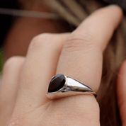 garnet gemstone sterling silver ring