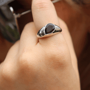 garnet gemstone sterling silver ring