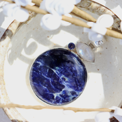 sodalite moonstone amethyst sterling silver gemstone pendant