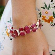 ruby quartz sterling silver gemstone bracelet