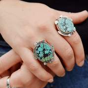 turquoise gemstone sterling silver ring