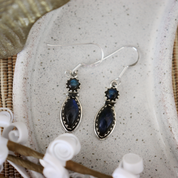 labradorite sterling silver gemstone drop earrings