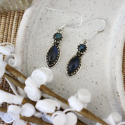labradorite sterling silver gemstone drop earrings