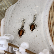 tiger's eye sterling silver gemstone earrings