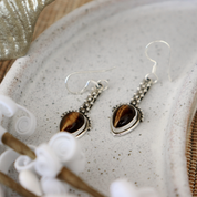 tiger's eye sterling silver gemstone earrings