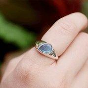 labradorite sterling silver gemstone ring