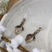 rose quartz sterling silver gemstone earrings