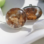 large round garden quartz silver gemstone ring