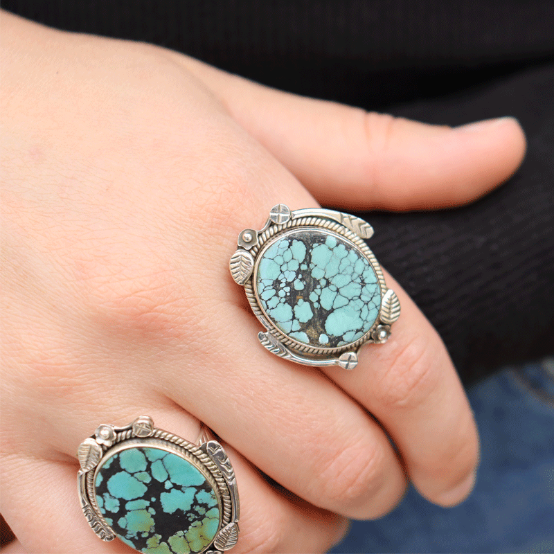 turquoise gemstone sterling silver ring