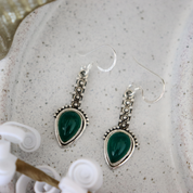 green carnelian sterling silver gemstone earrings