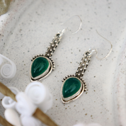 green carnelian sterling silver gemstone earrings