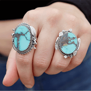 turquoise gemstone sterling silver ring