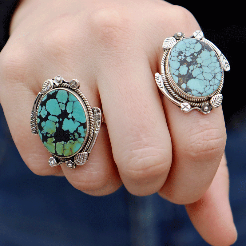 turquoise gemstone sterling silver ring