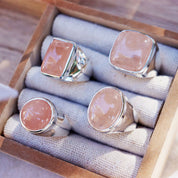 morganite sterling silver gemstone ring