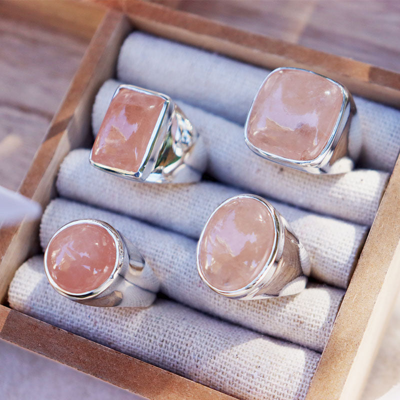 morganite sterling silver gemstone ring
