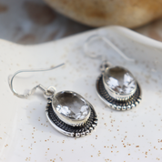 Ava Clear Quartz Gypsy Earrings
