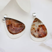 large teardrop garden quartz silver gemstone pendant
