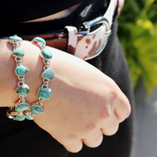 turquoise gemstone sterling silver bracelet