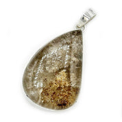 teardrop garden quartz silver gemstone pendant