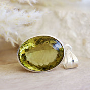 chunky lemon quartz silver gemstone pendant