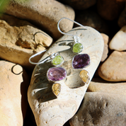 tourmaline amethyst citrine sterling silver gemstone earrings