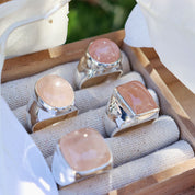 morganite sterling silver gemstone ring