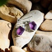 amethyst sterling silver gemstone earrings