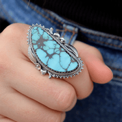 turquoise gemstone sterling silver ring