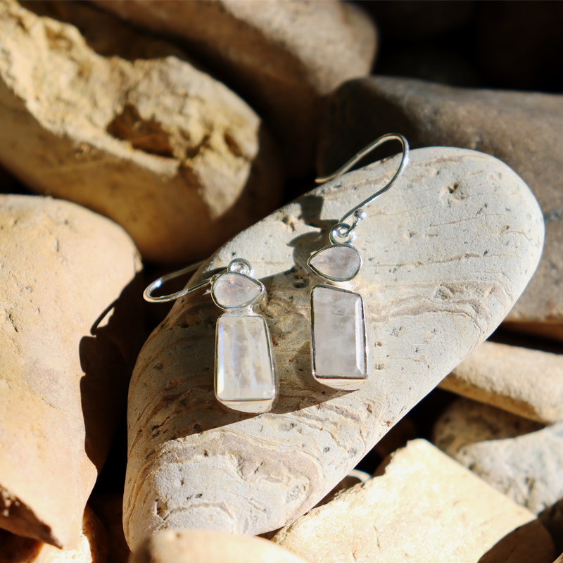 moonstone sterling silver gemstone earrings