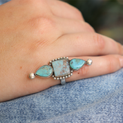 turquoise gemstone sterling silver ring