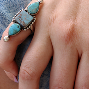 turquoise gemstone sterling silver ring