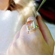 citrine silver gemstone ring