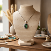 mystic topaz oval sterling silver pendant