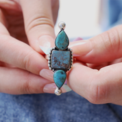 turquoise gemstone sterling silver ring