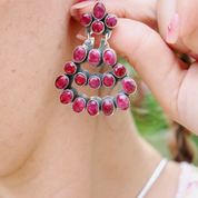 ruby quartz sterling silver drop gemstone earrings