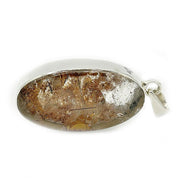 garden quartz oval silver gemstone pendant