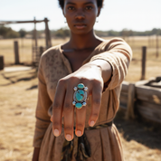 navajo turquoise sterlings silver gemstone ring