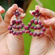 ruby quartz sterling silver drop gemstone earrings