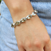 teardrop green amethyst sterling silver bracelet