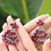 ruby quartz sterling silver drop gemstone earrings