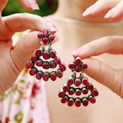 ruby quartz sterling silver drop gemstone earrings