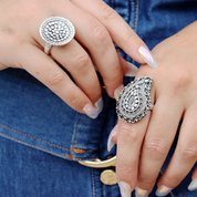 silver boho sterling silver ring