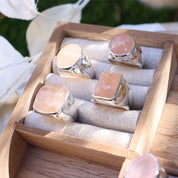 morganite sterling silver gemstone ring