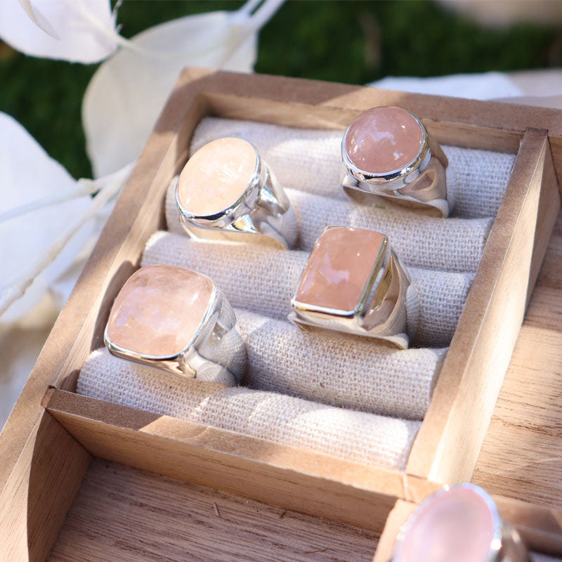 morganite sterling silver gemstone ring