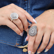 silver boho sterling silver ring