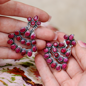 ruby quartz sterling silver drop gemstone earrings